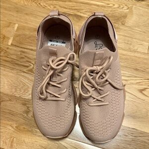 Women's Knit Lace-Up Sneakers mauve dusty rose pink